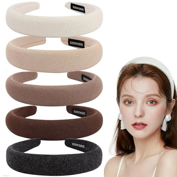 Padded Headbands for Women,Wide Plain Turban Headband Fashion Hair Bands Headwear Barrette Styling Tools Accessories