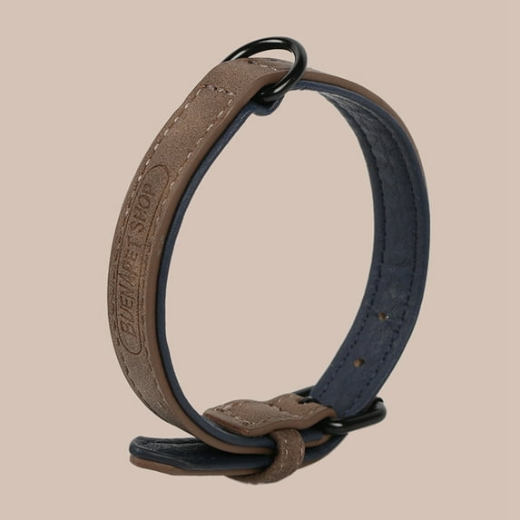 Padded PU Leather Dog Collar,Padded Pet Dog Collar Wide Leather Dog Collar Large For Medium And Large Dogs(L,Coffee)