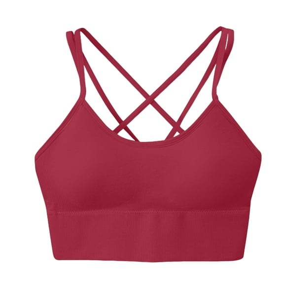Padded Racerback Sports Bras for Women High Impact Workout Yoga Gym Activewear Fitness Bra Deep Red 38