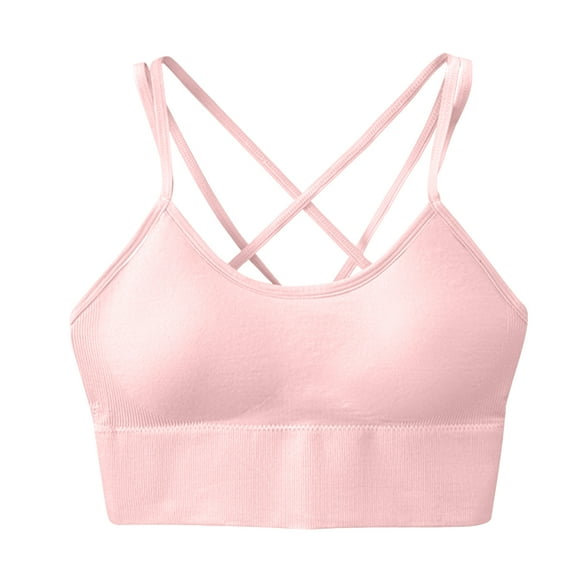 Padded Racerback Sports Bras for Women High Impact Workout Yoga Gym Activewear Fitness Bra Pink 42