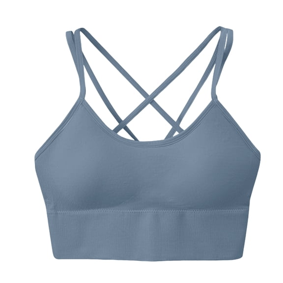 Padded Racerback Sports Bras for Women High Impact Workout Yoga Gym Activewear Fitness Bra Sky Blue 38