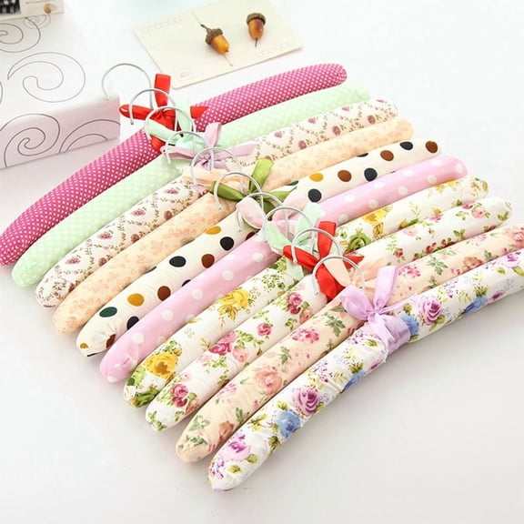 Padded Satin Clothes Hangers, Foam Core Non Slip Garment Hangers with Chrome Plated Hooks for Delicate Garments