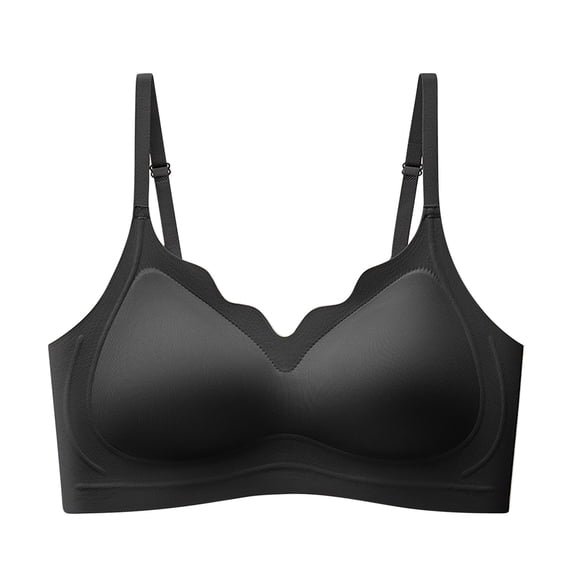 Padded Seamless Bra New Wireless Bras for Women No Underwire Seamless Push up Everyday Bra Comfortable Breathable Tshirt Bralette Style B-41 Black