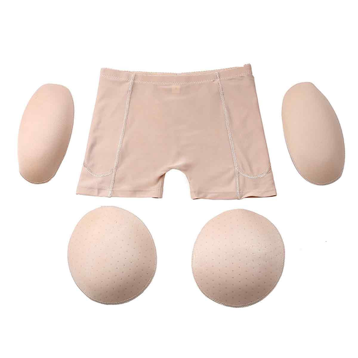 Padded Seamless Shapewear Flesh Colored Silicone Buttock Pants Silica Gel Hip Panties Xl