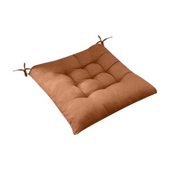 Padded Seat Cushion, Cushion for Chair, Dining Chair Pad, Office Chair Seat Cushion, 16X16 Inch Light Coffee Solid Plush Thickened Square Chair Pad, 1 Pc Durable Tufted Seating