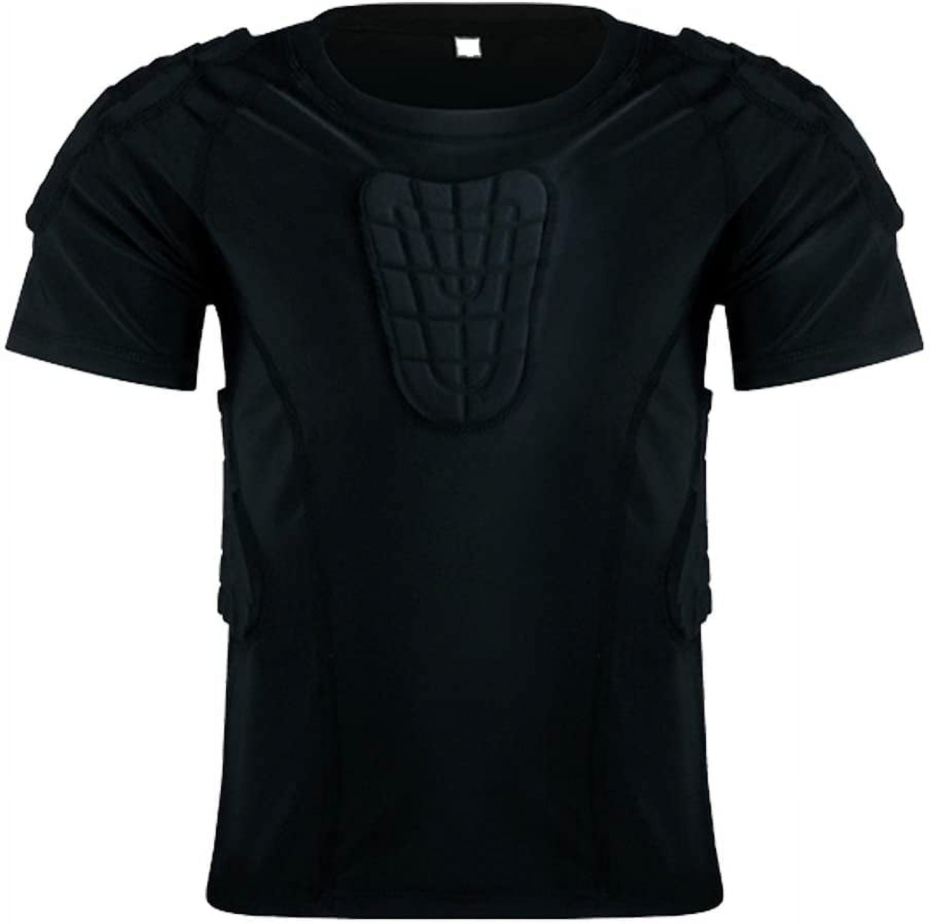 Padded Shirts Short Sleeve Compression Protective T Shirt Youth Protective Gear Football Baseball Hockey - X-Large