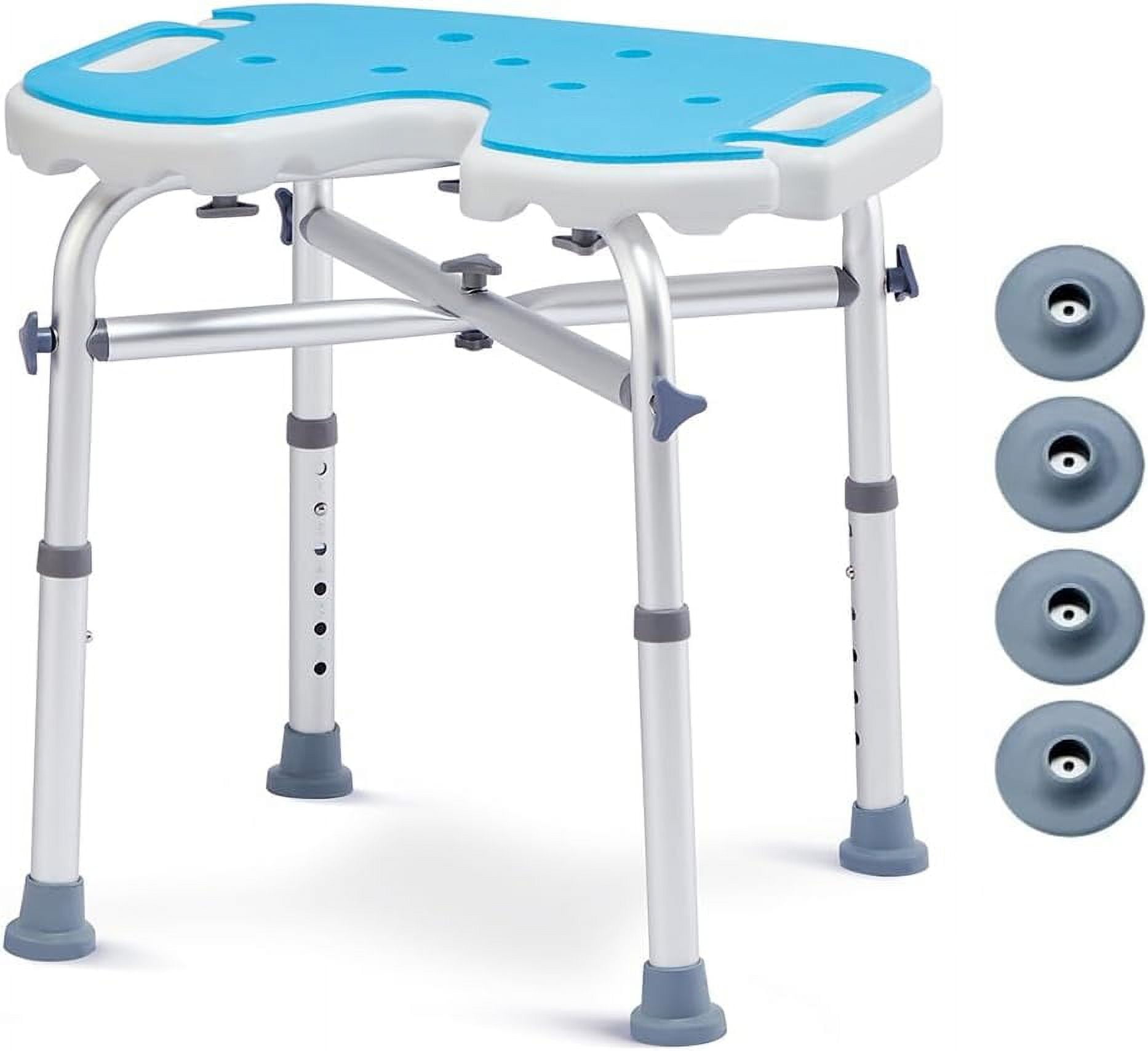 Padded Shower Chair 400lbs with Large Seat, Heavy Duty Shower Stool ...