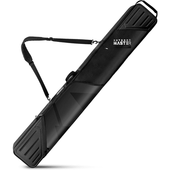 Padded Ski Bag, ABS Hard Shell Ends Ski Travel Bags, Ski Case with Pockets and R