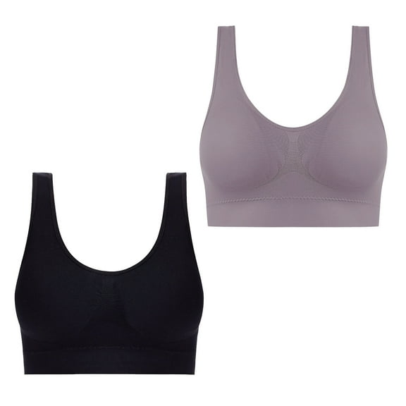 Padded Sports Bra Women Full-Coverage Bra Feature V-Neck T-Shirt Bra Style W-1774 Gray M