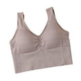 thumbnail image 1 of Padded Sports Bras for Women Push Up Bra Wire-Free Underwear Pullover Bra Everyday Underwear No Underwire Bras V-Neck T-Shirt Bra Hook and Eye Closure Soft Bra Style Y-427 , Gold-a One Size, 1 of 2