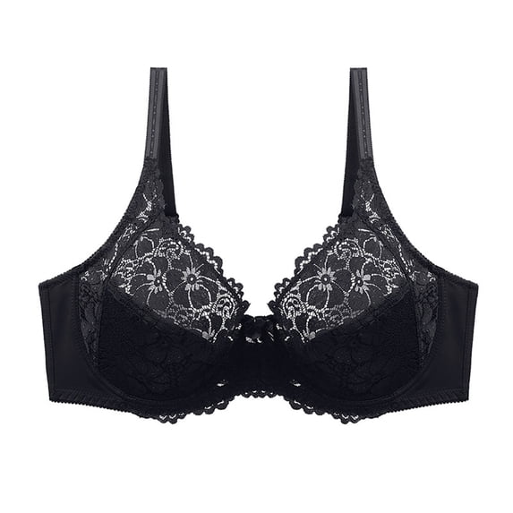 Womens Padded Sports Bras Push Up Lace Solid Color Double Breasted Push Up Bra V-Neck Full-Coverage Bra Feature Hook and Eye Closure Soft Bra Steel XL