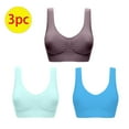 thumbnail image 1 of Padded Sports Bras for Women Push Up 3 Pack No Underwire Pullover Bralettes Breathable Multipack Lifting Athletic Workout Underwear Bra on Clearance, 1 of 3