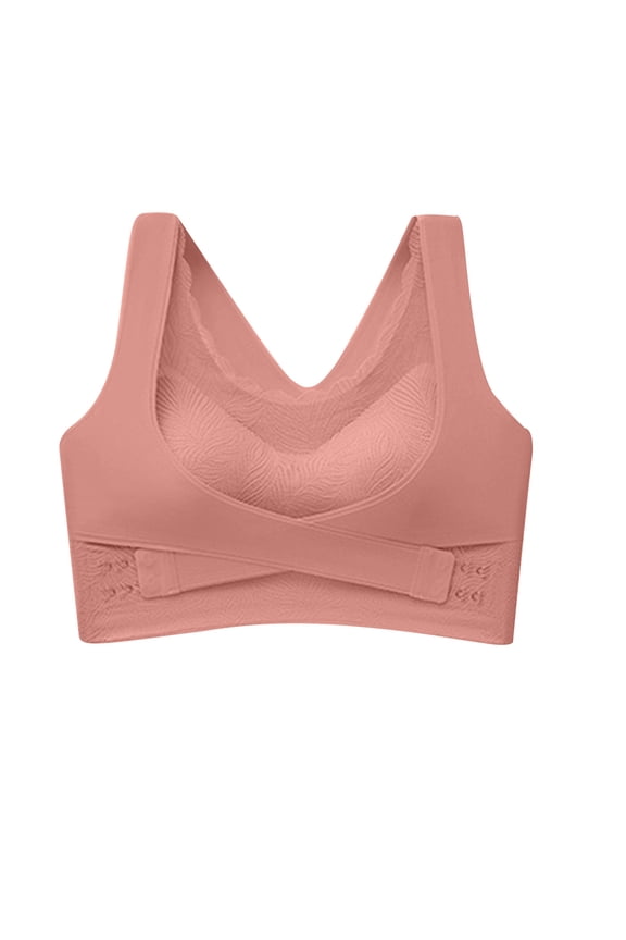 Padded Sports Bras for Women Push up Pullover Bra Feature V-Neck Nursing Bra Style W-938 Hook and Eye Closure Sports Bra with Padding Red 3XL