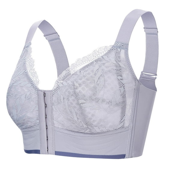 Padded T Shirt Bras for Women Women Full Cup Thin Underwear Front Button Wireless Sports Lace Bra Breast Cover Large Size Bras Underwire T-shirt Bra Padded Bralettes for Women Sexy