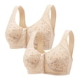 thumbnail image 1 of Padded T Shirt Bras for Women Printed Front 2PC Button Women's Plus-Size Bra Underwear Vest Comfort Underwire T-shirt Bra Padded Bralettes for Women Sexy, 1 of 5