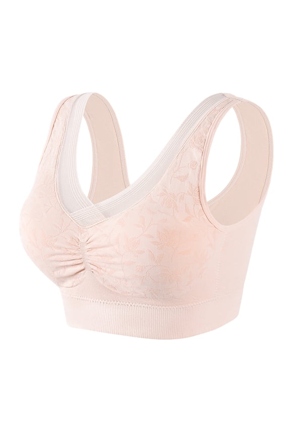 Padded T Shirt Bras for Women Women Soft Breathable Condensed Underwear Comfortable Inside Underwire Middle Mom Sports Vest Nylon Bra Underwire T-shirt Bra Padded Bralettes for Women Sexy