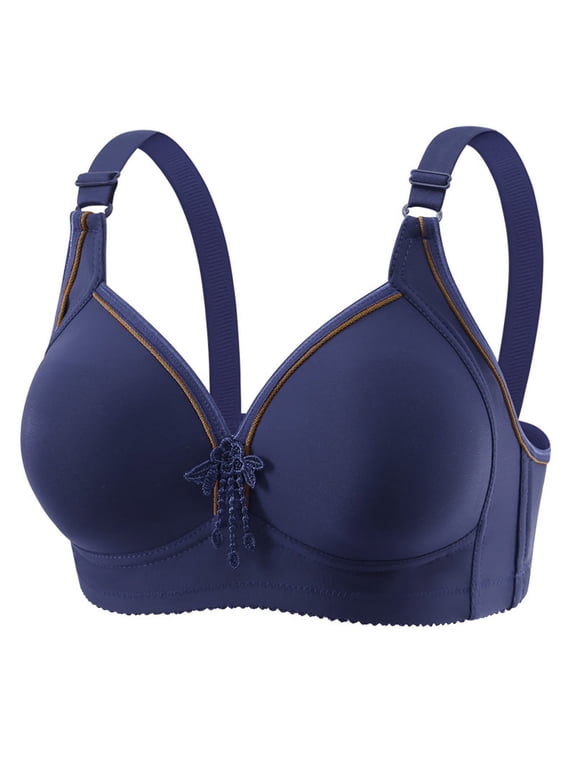 Padded T Shirt Bras for Women Stretch Wireless Bra Large Bust Bralettes Adjustable Full-Coverage Push Up Bra