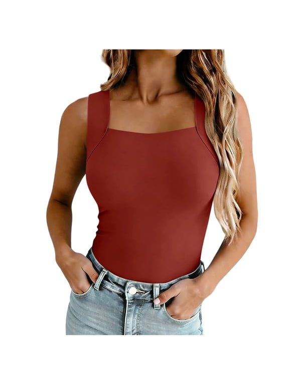 Padded Tank Top For Women Seamless Base Layer Sleeveless Cami With Built In Support For Summer Layering Lounge Daily Wear Under Blazer Lounge Travel Daily Outfits