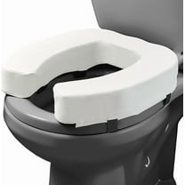 Padded Toilet Seat Riser for Seniors - Adds 3 inches. Universal Fit - FIRM Raised Toilet Seat Cushion with High-Density Foam for Enhanced Comfort & Elevation. Post-Surgery Must have (White)