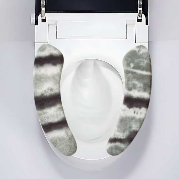 Padded Toilet Seat Risers For Seniors Toilet Seat Cover Pads Thick Warm Self Adhesive Toilet Seat Cushion For Winter 1Pair Toilet Seat Cover