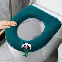 Padded Toilet Seat Thickened For All Seasins Toilet Seat Cover Handle For Warmth Toilet Seat Cushion With Fluff Toilet Cover Easy Installation Comfortable Toilet Lid Seat Cover