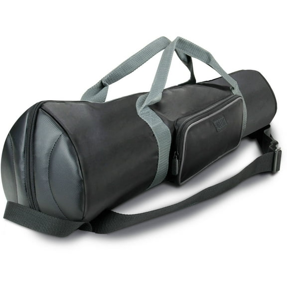 Padded Tripod Case Bag with Expandable Compartment & Accessory Storage - by USA GEAR - works with Vista , Ravelli , Dolica , Manfrotto & More - Holds Tripods from 21" to 35" Folded
