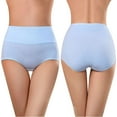 thumbnail image 1 of Padded Underwear Womens Underwear High Waist Breathable Solid Color Seamless Soft Stretch Briefs Panties Blue XXL, 1 of 5