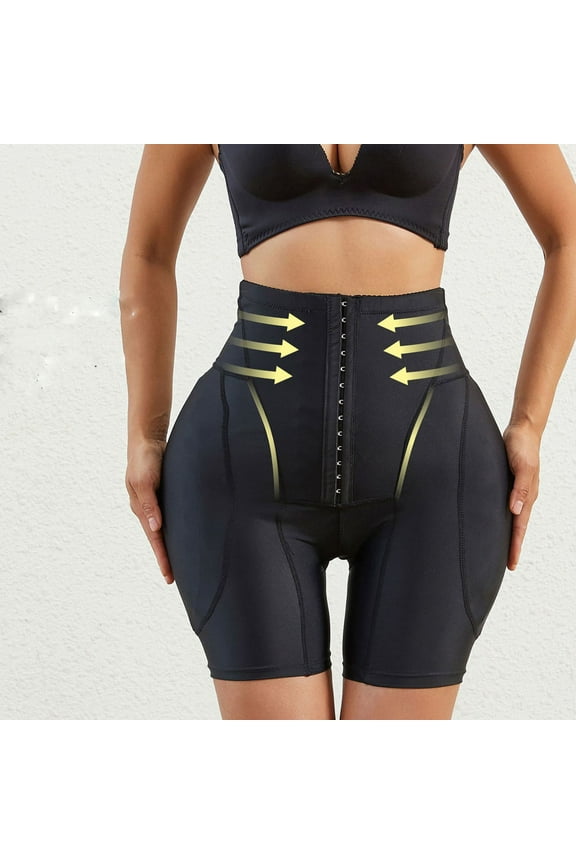 Padded Underwear for Women Hip Enhancer Shapewear Shorts Tummy Control Panties Butt Pads for Bigger Butt Black S