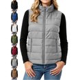 thumbnail image 1 of Padded Vest for Women Stand Collar Quilted Zip Front Side Pockets Warm Fall Winter Vest, 1 of 7