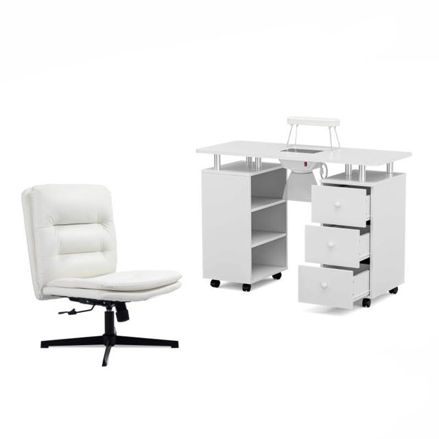 Paddie Manicure Table Set, Nail Beauty Manicure Desk Nail Table Station
