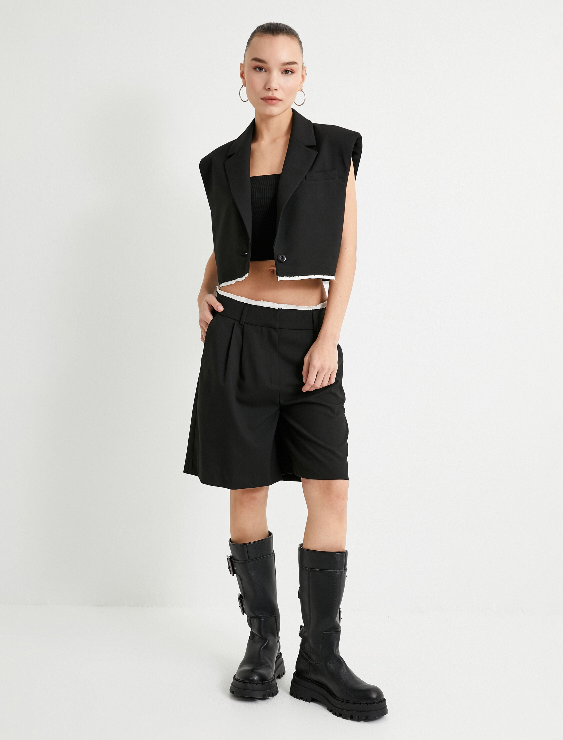 【U LAN】Smooth cropped vest padding Padding Crop Vest - Walmart.com