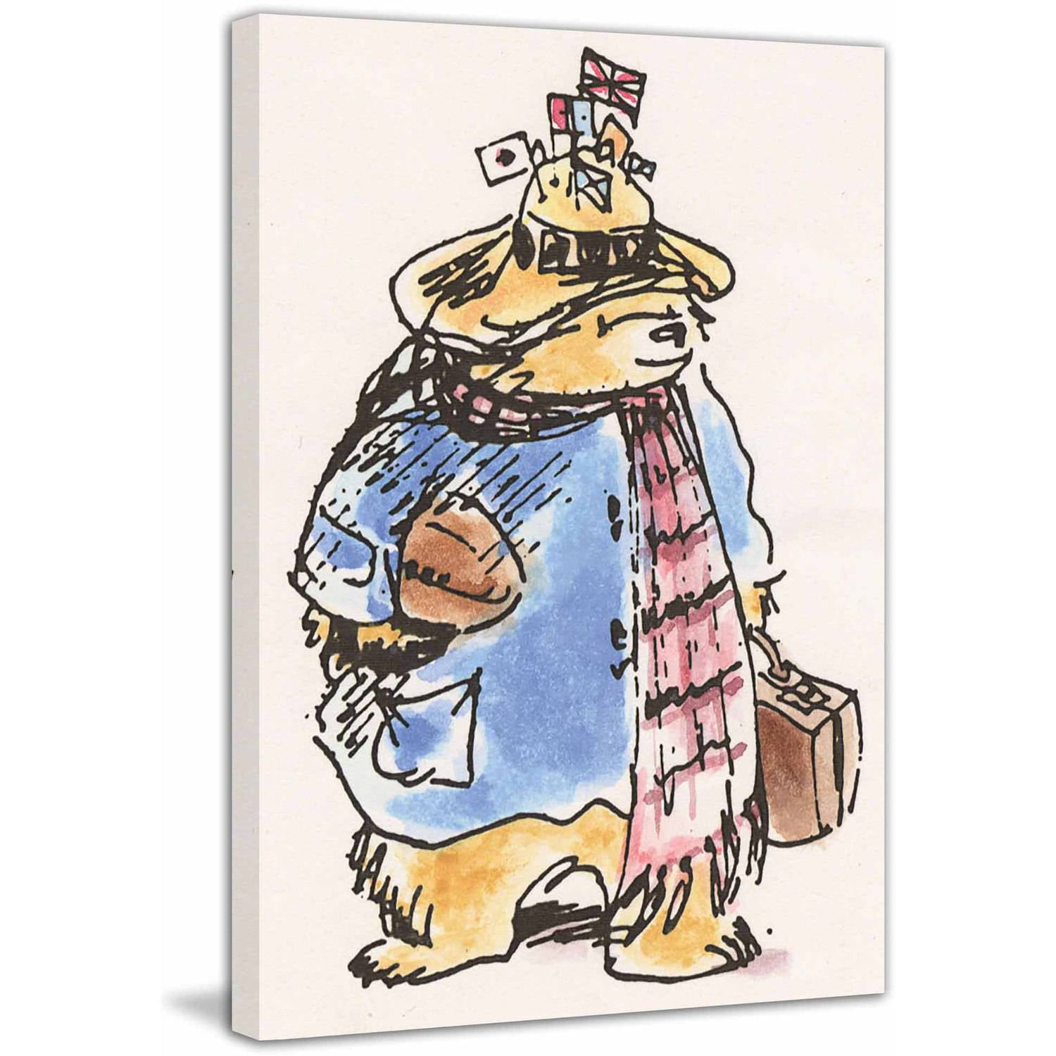 Paddington Bear Traveling Bear Art Print on Premium Canvas