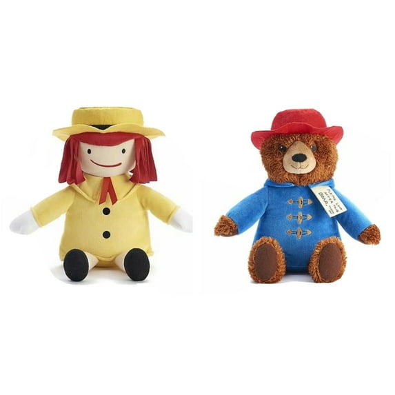 Paddington English Bear & Madeline Girl Set Plush Dolls Stuffed 12” Kohl’s Gift New