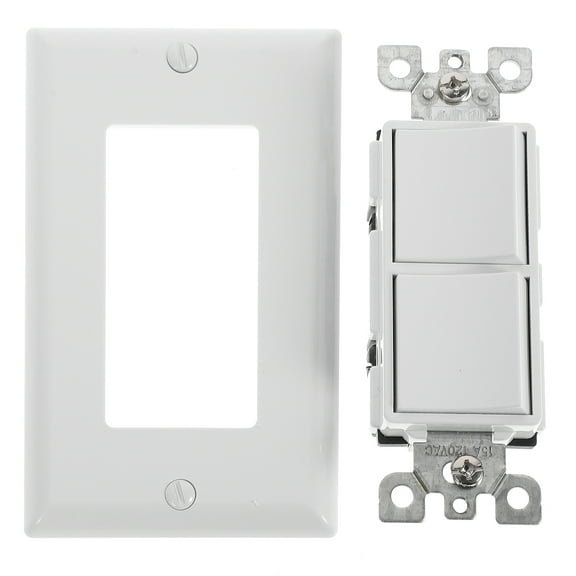 Paddle 2-Position Light Switch Illuminated Way Double Tin Phosphor Bronze Abs White