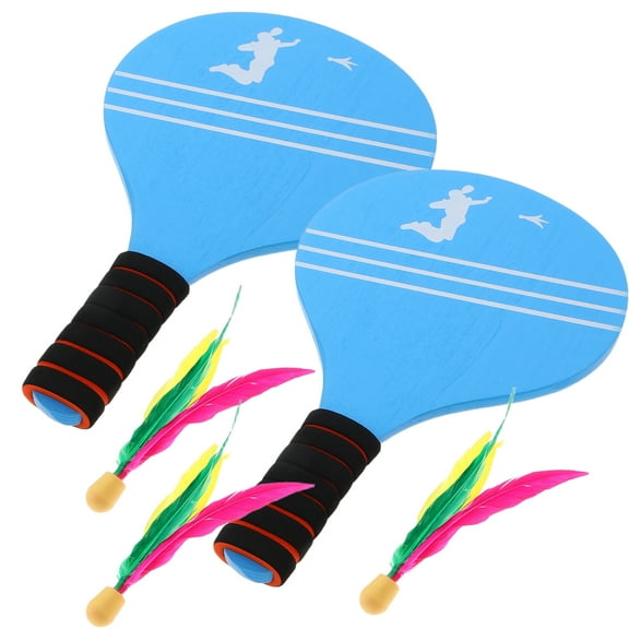 Masteelf Kids Badminton Racket Set with Wood Sponge and Duck Plume for Indoor Fun Assorted Color Portable