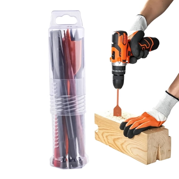 Paddle Bit Set - 10-Piece Precision Flat Tri-Point Woodworking Saw | 3-Pointed Woodworking Flat Drills, 1/4-Inch Hexagonal Shank Drawer Door Lock Hole Openers For Construction