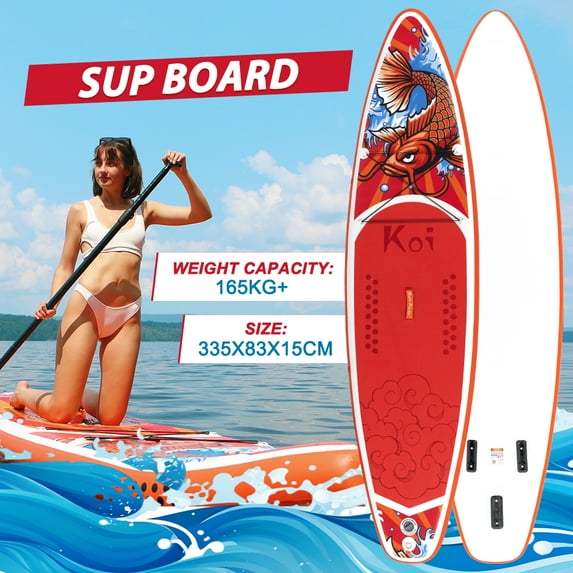 Paddle Board 11'x33 x6 Extra Wide Inflatable Stand Up Paddle Board with Adjustable Paddle,Backpack,Waterproof Bag,Leash,and Hand Pump,Repair Kit
