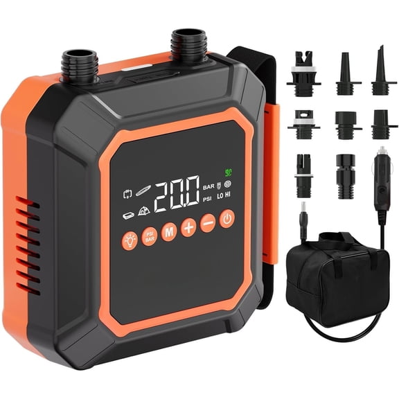 Paddle Board Electric Pump Max 20 PSI High Sup Air Pump-Auto-Off, Portable Inflator and Deflator for Inflatables Kayaks Kite Dinghy Pool Floats Tents Mattress 12V DC Plug-in