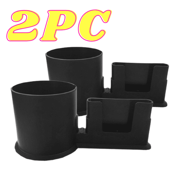 Paddle Board Kayak Cup Holder with Phone Mount | 2-in-1 Drink & Phone Bracket | Universal Fit | Durable PP Plastic | Black/Blue/Hot Pink | 2 Pc | 17.5x8.3cm