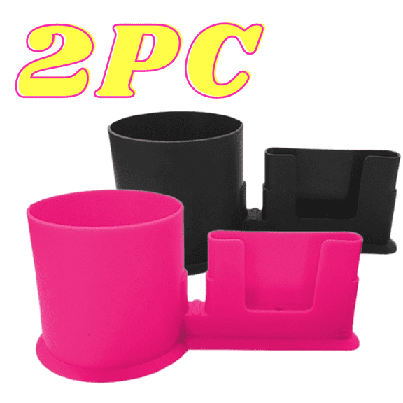 Paddle Board Kayak Cup Holder with Phone Mount | 2-in-1 Drink & Phone Bracket | Universal Fit | Durable PP Plastic | Black/Blue/Hot Pink | 2 Pc | 17.5x8.3cm