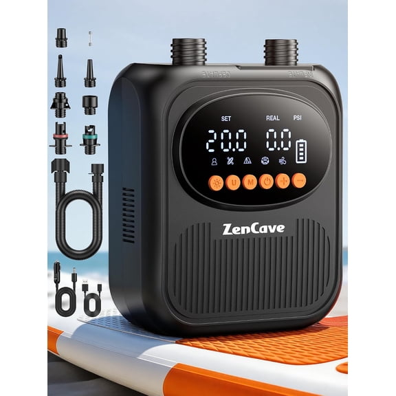 Paddle Board Pump Electric Portable: Rechargeable 20PSI High Pressure SUP Pump, Dual Stage Inflation & Deflation, Auto Shut-Off, 13500mAh Inflates 4 SUPs 12V DC Car Connector for Kayaks Tents Boat
