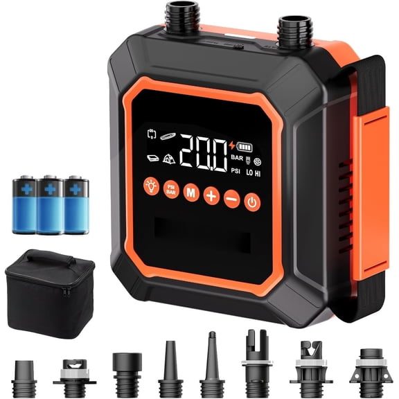 Paddle Board Pump Rechargeable Sup Electric Pump-Cordless & Portable, 20PSI High Air Compressor with Auto-Off for Inflatable Paddleboard Kayak Boat Kite Tent Dinghy