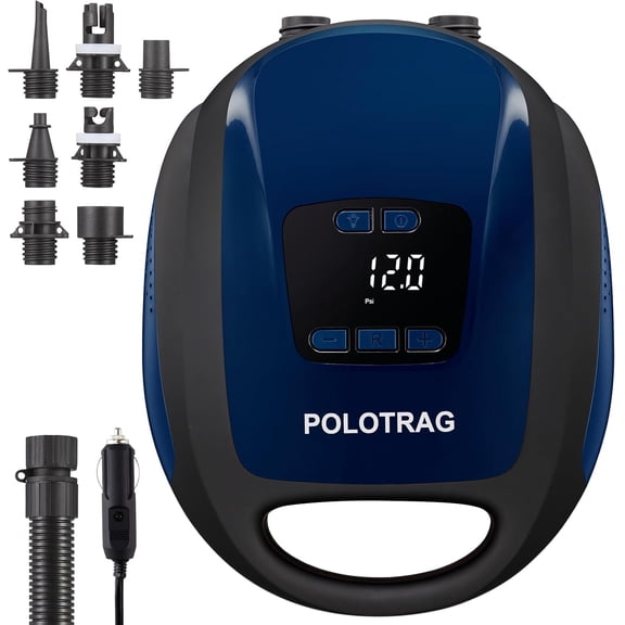Paddle Board Pump, SUP Electric Pump, Professional 20 PSI Portable Air Compressor with Auto-Off, Deflation Function and 12V DC Car Cigarette Lighter for Inflatables, Kayaks and Boats