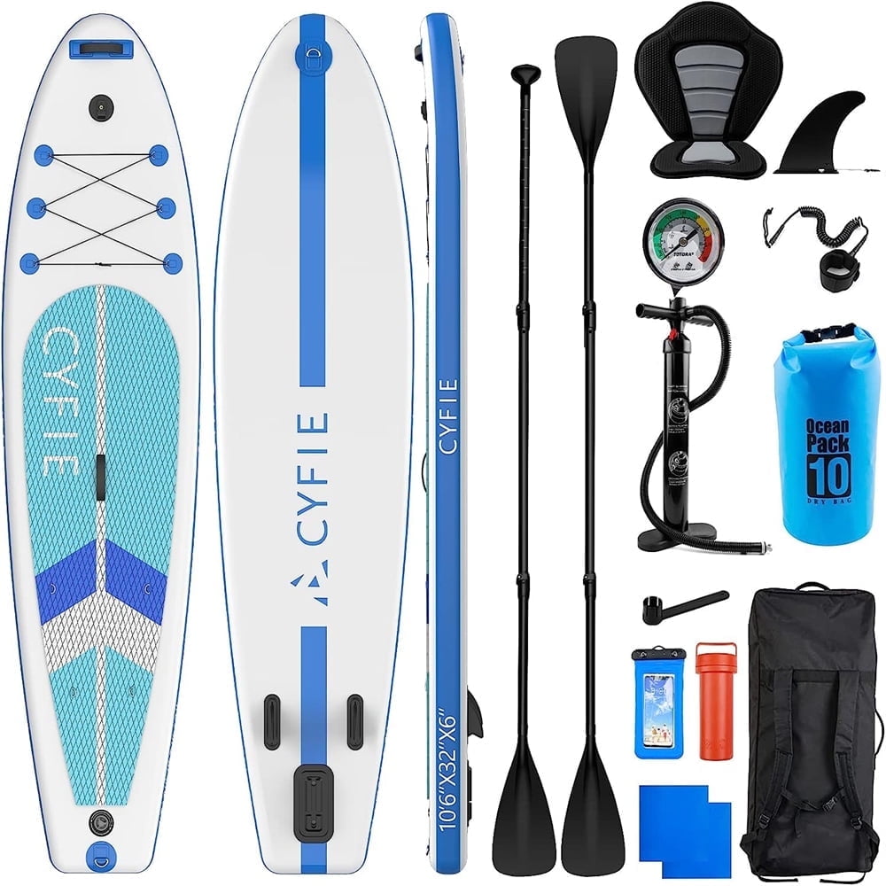 Cyfie Paddle Board for Adult, Inflatable Surfboard Fishing Standup Paddle Board 10.6 ft