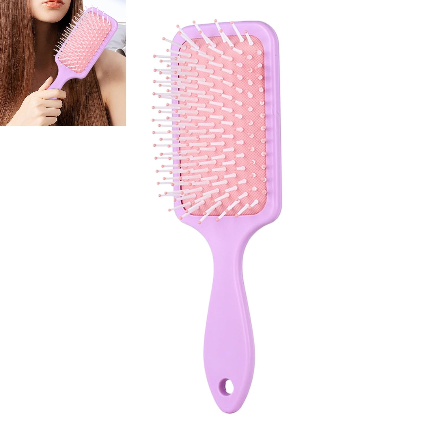 Paddle Brush - Blow Drying Brush, Soft Flexible Bristles, Gentle Scalp Massage Comb, Anti-Frizz Hair Styling Tool | Suitable for Thick, Curly, Straight, Long, Short, Wet or Dry Hair, Salon Home