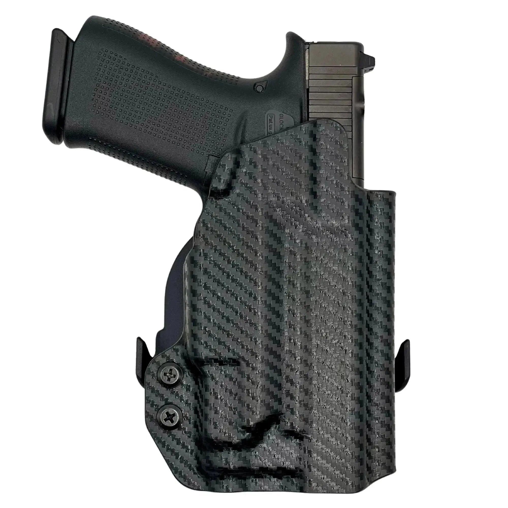 Paddle Holster fits: Glock 43X Olight PL-MINI 3 Valkyrie Carbon Fiber Black / Right Hand by Rounded Gear
