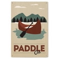 thumbnail image 1 of Paddle On, Canoe, Vector Birch Wood Wall Sign (6x9 Rustic Home Decor, Ready to Hang Art), 1 of 5