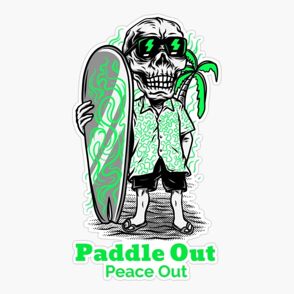 Paddle Out Peace Out Ocean Adventure Sticker