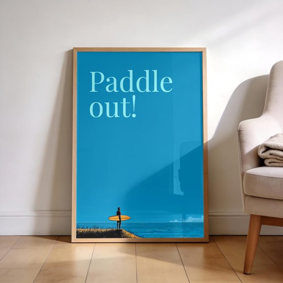 Paddle Out Surf Coastal Ocean Poster Unframed Paper Print
