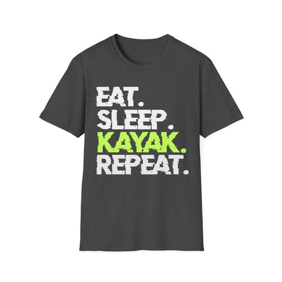 Paddle Perfection: 'Eat. Sleep. Kayak. Repeat.' T-Shirt